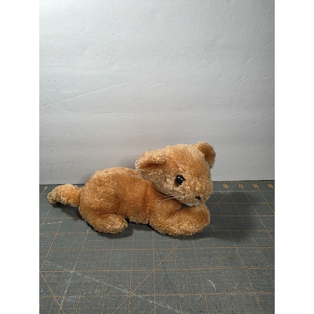 R. Dakin Plush Kitten Tan Vintage 1977 Stuffed Animal Toy Small 7 Inch